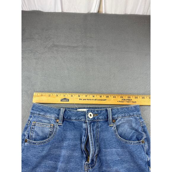 Bullhead Denim Pacsun‎ Juniors Denim Jean Shorts Distressed Dark Wash Size 5 - Picture 3 of 7